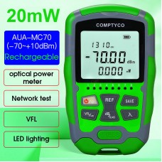 -70 ~ +10dBm AUA-MC70 20MW 4 in 1 Mini OPM Rechargeable Optical Power Meter Red Light Integrated Machine