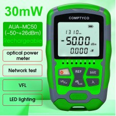 -50 ~ +26dBm AUA-MC50 30MW 4 in 1 Mini OPM Rechargeable Optical Power Meter Red Light Integrated Machine