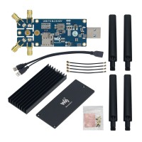 USB TO M.2 B KEY 3/4/5G Module DONGLE Expansion Board with Quad Antenna and Aluminum Alloy Heatsink