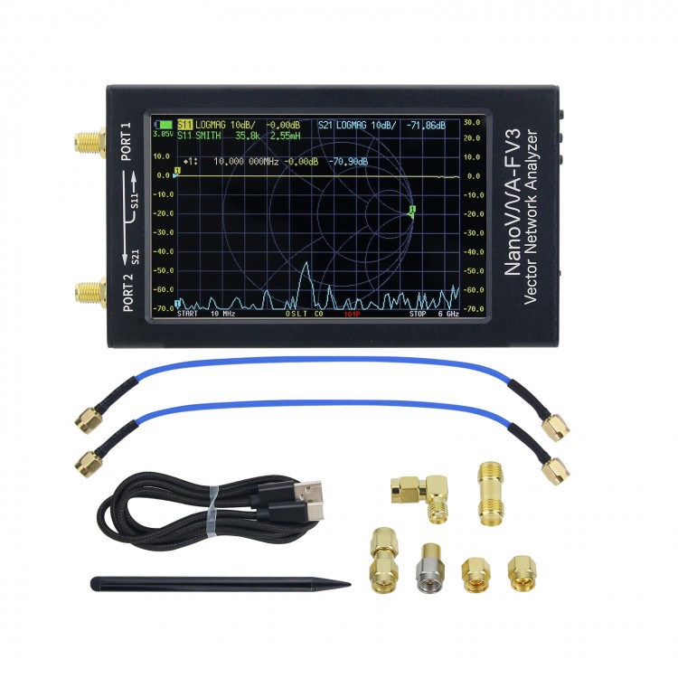 HamGeek NanoVNA-F V3 1MHz-6GHz Portable Vector Network Analyzer VNA for ...