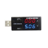 KEWEISI USB Detector Digital Voltmeter Ammeter Gauge w/ Dual Display Screen Measures Voltage Current