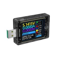 WITRN U3 Transparent Black Version USB Tester Voltage Current Meter PD3.1 Cheater PPS Fast Charging UFCS Aging EPR