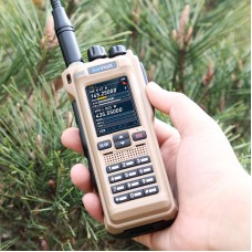 Desert Yellow GT-12 10W Multi-band Handheld Walkie Talkie 2-Inch LED Color Screen Built-in Bluetooth Support FM/AM/UHF/VHF