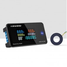 KEWEISI KWS-AC300-100A 6-in-1 Electricity Meter Electric Energy Meter Ammeter w/ 100A Solid Core CT