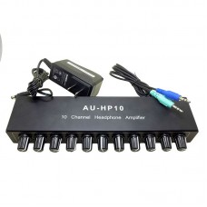 AU-HP10 10-Channel Stereo Headphone Amplifier Headphone Amp Headphone Distribution Amplifier
