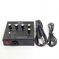 MIC-60 3-Band Equalizer Balanced Mic Preamp Microphone Preamplifier with DC Cable and 6.5mm Cable