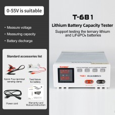 T-681 0-55V Lithium Battery Capacity Tester Multi-function Tester with High Definition Digital Display Screen
