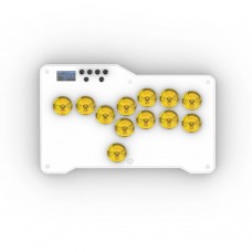 12-Button Arcade Controller Mini Fight Stick with Yellow Keycaps MX Switches & Layout for Hitbox
