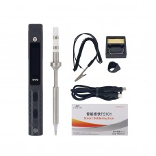 TS101 90W Mini Soldering Iron Electric Soldering Iron w/ ESD Ground Clip USB Cable Stand TS-BC2 Tip