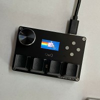 SayoDevice Black 4-Key O3C++ OSU Rapid Trigger Custom Keyboard Hall Magnetic Axis Gaming Keyboard with 0.96-inch IPS Screen