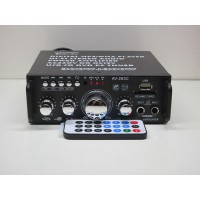 AV-263C 300W + 300W Power Amp USB SD FM Audio Amplifier (Black) Supports Two Microphones