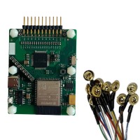 ADS1299 8-Channel EEG Acquisition Module WiFi + USB Version Brain Wave Sensor EEG/BCI with 8 Gold Cup Electrodes for DuPont