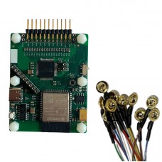 ADS1299 8-Channel EEG Acquisition Module WiFi + USB Version Brain Wave Sensor EEG/BCI with 8 Gold Cup Electrodes for DuPont