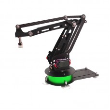3DOF Matte Black Robot Arm Assembled Mechanical Arm w/ Air Pump Gripper Kit (without Control Board)