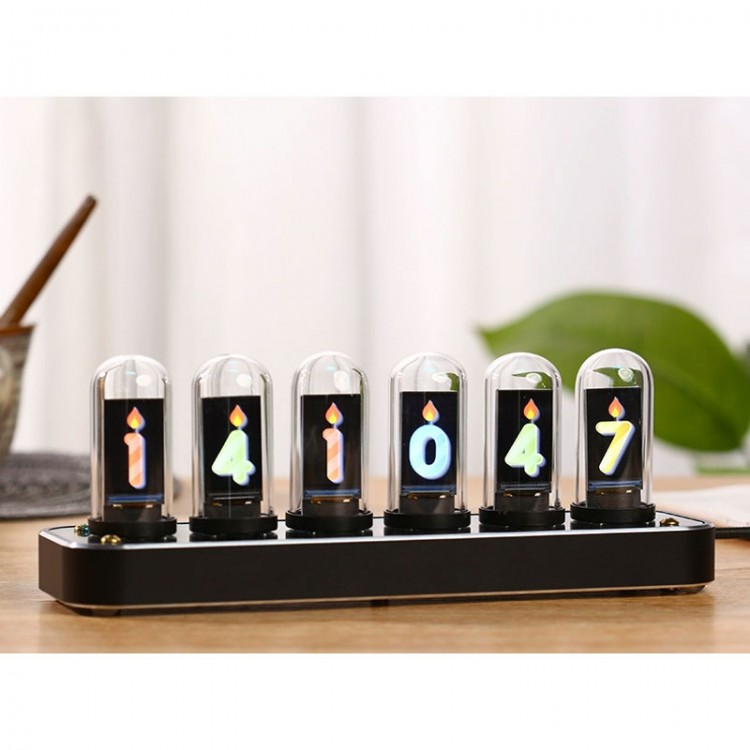 Digits Rgb Nixie Tube Clock Desktop Decoration Inch Ips Screen