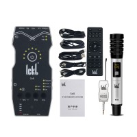 ICKB SO8 Fifth Generation Live Sound Card + ROSS Wireless Condenser Microphone for Live Streaming
