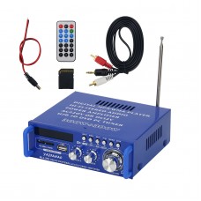 BLJ-253 300W + 300W Power Amp USB SD FM Stereo Audio Power Amplifier Supports DC 12V Power Supply