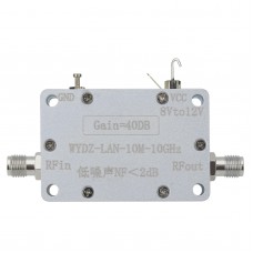0.01-10G 40dB 50ohms Gain LNA RF Wideband Low Noise Amplifier with SMA Female Connector RF Accessory