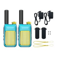 Blue Pair of GT58 Portable Mini Walkie Talkie One Click Frequency Matching Handheld Outdoor Radio for Children