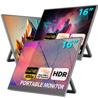 S3-16AC 1080P 16 Inch Portable Monitor Ultra Thin Monitor w/ Kickstand for Laptop Tablet PC & Games
