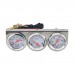 2" 52mm Triple Gauge Set Kit Oil Pressure Gauge Water Temperature Gauge  Voltage Meter LED Backlight 