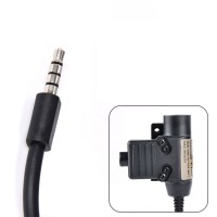 WC001-PH Tactical Headset Adapter U94 PTT Adapter Cable with 3.5mm Plug for Mobile Phones and PC