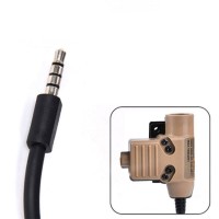 WZ113-PH Tactical Headset Adapter U94 PTT Adapter Cable with 3.5mm Plug for Mobile Phones and PC