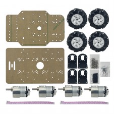 Unassembled Robot Car Kit Mecanum Wheel DC Deceleration Brushed Motor Compatible with Arduino for Raspberry Pi STM32
