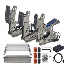 OKRACING GT1 PRO 3 Pedal Set (Throttle + Brake + Clutch) with Stainless Steel Pedal Base Plate