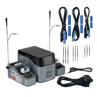 AiXun T420D 200W Dual Channel Soldering Station Solder Station with T210 T115 T245 Handles & 9 Tips