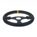 Simplayer 13 Inch Steering Wheel Universal Racing Wheel Leather + Yellow Stripe for OMP Modification