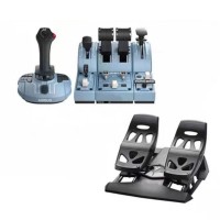 TCA Flight Simulator Captain Pack X Airbus Edition with Flight Rudder Pedal for Thrustmaster Simulation Games