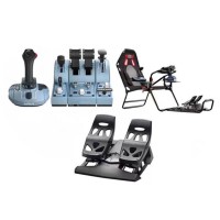 TCA Captain Pack X Flight Simulator Airbus Edition with Flight Rudder Pedal and Foldable Seat Bracket for Thrustmaster