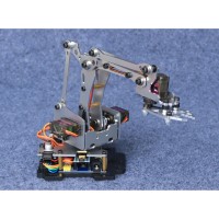 24F Metal 4 Servo Mechanical Arm Aluminum Alloy Bracket Clamper Robot Arm for Arduino DIY