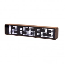 Chrono-Wood Wifi Clock LED Clock Desktop Alarm Clock w/ Walnut Solid Wood Shell and White LED Module