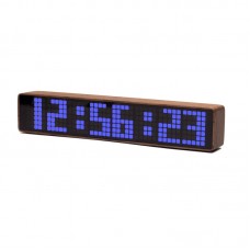 Chrono-Wood Wifi Clock LED Clock Desktop Alarm Clock w/ Walnut Solid Wood Shell and Blue LED Module