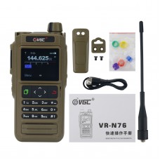 Sandy Yellow VR-N76 Portable Handheld Walkie Talkie UV Dualband IP67 Waterproof Outdoor Radio Bluetooth GPS Positioning