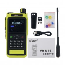 Fluorescent Green VR-N76 Portable Handheld Walkie Talkie UV Dualband IP67 Waterproof Outdoor Radio Bluetooth GPS Positioning