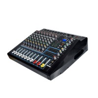 R-1600 1600W*2 Professional 8-Channel Power Mixer KTV Mixing Console with Bluetooth Reverb Equalizer