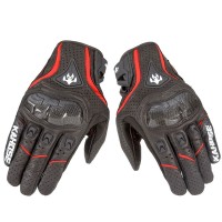 Simplayer Red Racing Gloves Men Sheepskin Gloves w/ Carbon Fiber Protective Shell for Touch Screen