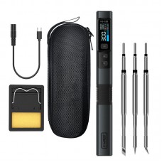 FNIRSI 6.6cm HS-02B Standard Version Smart Soldering Iron 100W Portable Constant Temperature Soldering Pen with 3 Soldering Tips