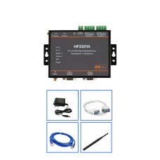 2 Ports WiFi Serial Server RS232/485/422 to WiFi/Ethernet Support for Modbus Gateways with HF2221A Rubber Rod Antenna