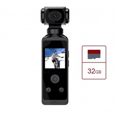 4K HD Pocket Action Camera 270-degree Rotation WiFi Vlog Camera 30m Waterproof Handheld Sports Cam with 32GB Memory Card