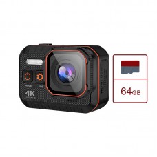 4K 60FPS HD Portable Motion Camera 30m Waterproof Sports Camera 170-degree Wide Angle Vlog Camera with 64GB Memory Card