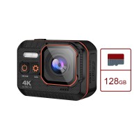 4K 60FPS HD Portable Motion Camera 30m Waterproof Sports Camera 170-degree Wide Angle Vlog Camera with 128GB Memory Card