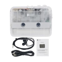 Tonivent TON007T Bluetooth Cassette Player Portable Cassette Player Walkman FM Radio Transparent