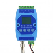 PH EC Temp Meter PH and EC Meter Water Quality Online Sensor w/ Screen and DIN Rail Module Enclosure