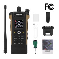 HAMGEEK APX-8000 12W Dual Band Radio VHF UHF Walkie Talkie (Brown) w/ Dual PTT Duplex Working Mode