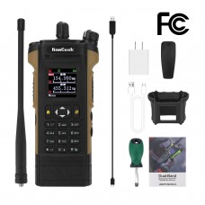 HAMGEEK APX-8000 12W VHF UHF Walkie Talkie Dual Band Radio (Brown) Duplex Mode + Programming Cable