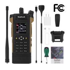 HAMGEEK APX-8000 12W Dual Band Radio VHF UHF Walkie Talkie Brown w/ Handheld Mic + Programming Cable